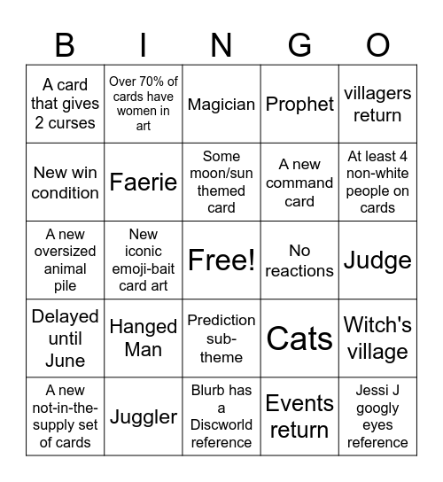 Arcana Bingo JSH edition Bingo Card