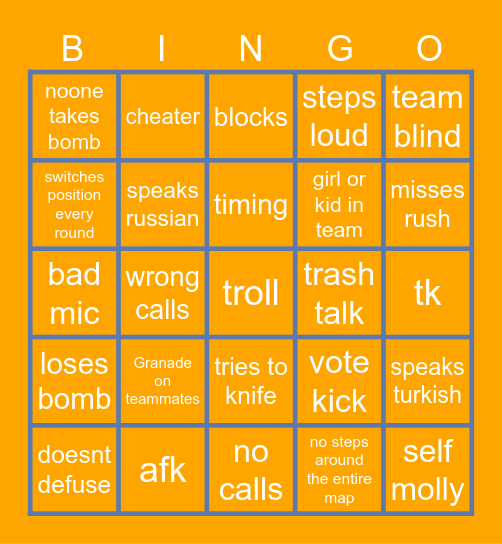 Cs2 Bingo Card
