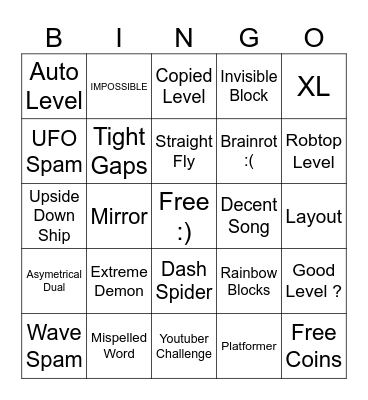Recent Tab Bingo Card
