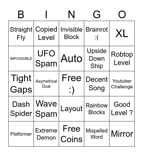 Recent Tab Bingo Card