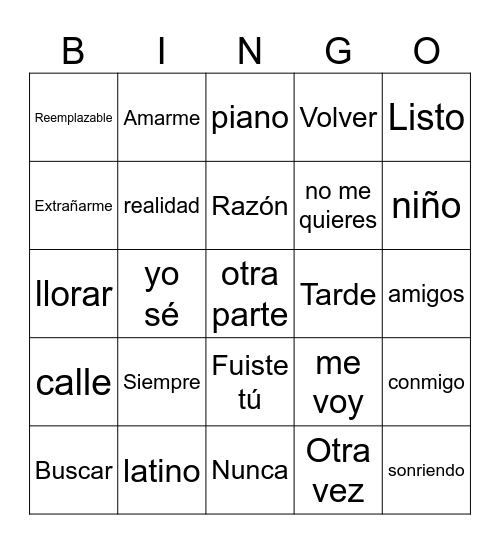 ¿Para qué? vs Goodbye Bingo Card