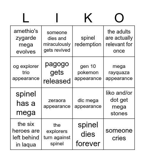 pokemon horizons finale bingo Card