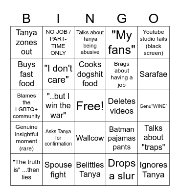 FIREBAT BINGO Card