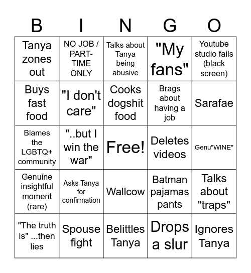 FIREBAT BINGO Card