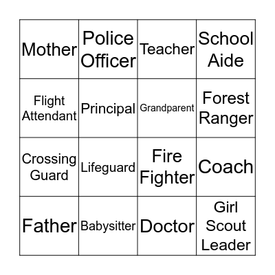 Authority Figure Bingo Card