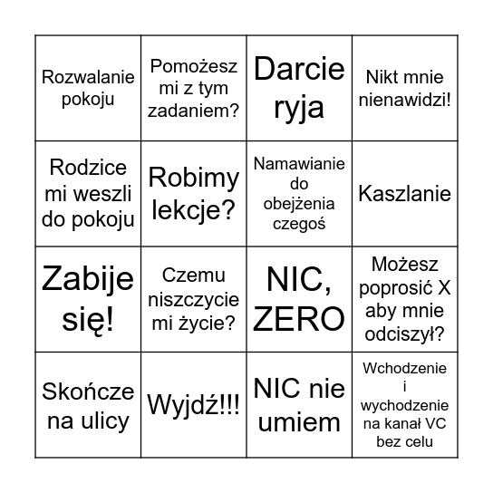 Krodo Bingo Card