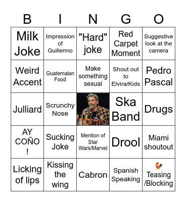 Oscar's Hot Ones Bingo Card