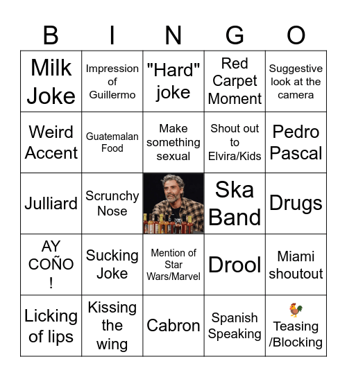 Oscar's Hot Ones Bingo Card