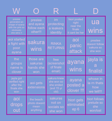world scout leaks !!! Bingo Card