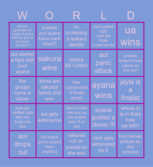 world scout leaks !!! Bingo Card