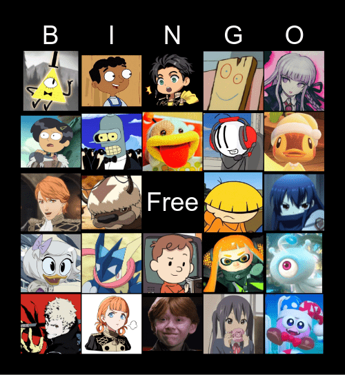 Favorite Character Bingo Card
