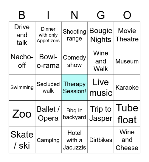 J&R Date Bingo Card