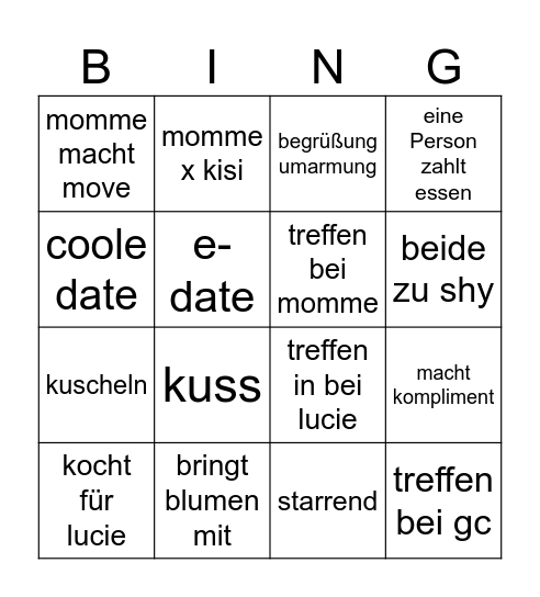 Momcie Bingo Card