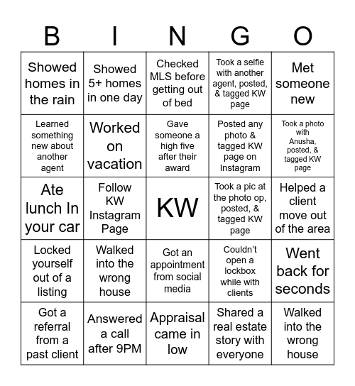 Awards Bingo Card