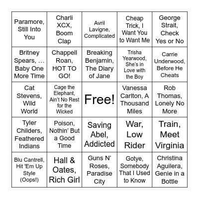 Round 1 Bingo Card