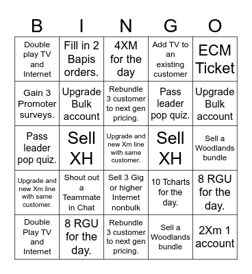 Woodlands Bingo! Bingo Card