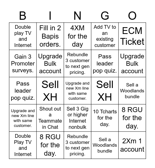 Woodlands Bingo! Bingo Card