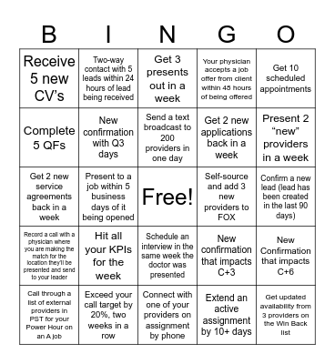 Spring Break (PR) Bingo Card