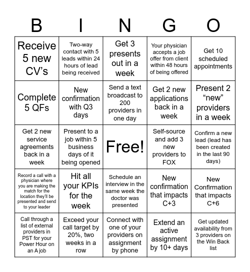 Spring Break (PR) Bingo Card