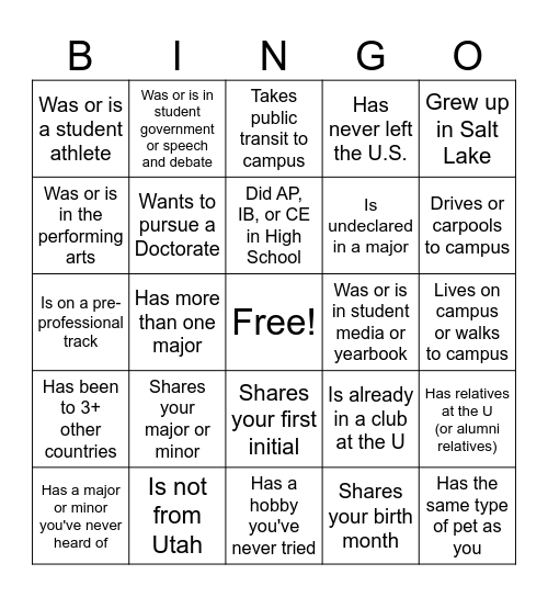 Find Someone Who... Bingo Card