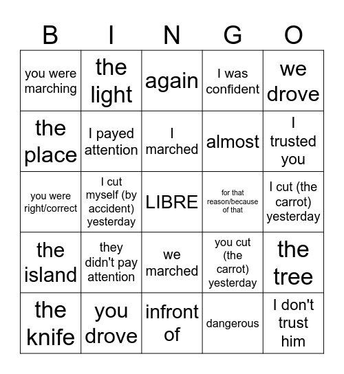 Robo/Rebeldes/48 horas (al principio) Bingo Card