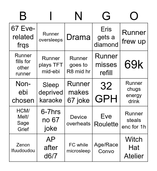 shiho5 bingo Card