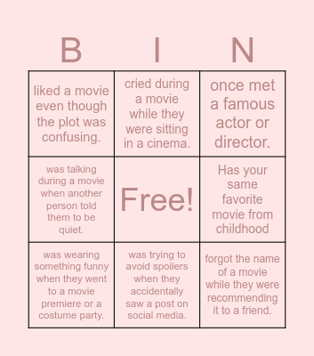 Find Someone who... Bingo Card