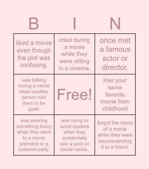 Find Someone who... Bingo Card