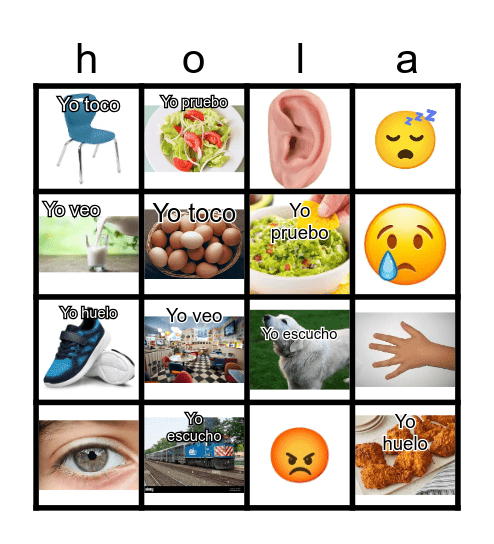 5 sentidos Bingo Card