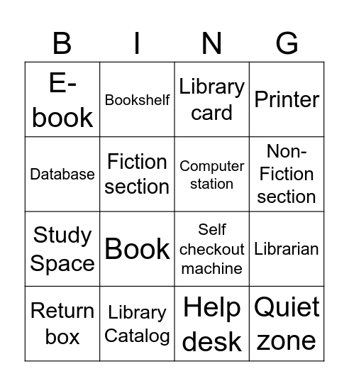 Sample Bingo Card