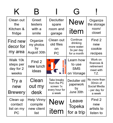 BARB'S BINGOALS Bingo Card