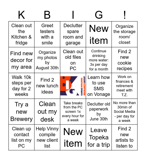 BARB'S BINGOALS Bingo Card