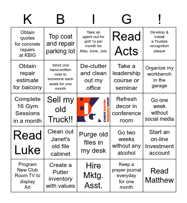DOUG'S      BINGOALS Bingo Card