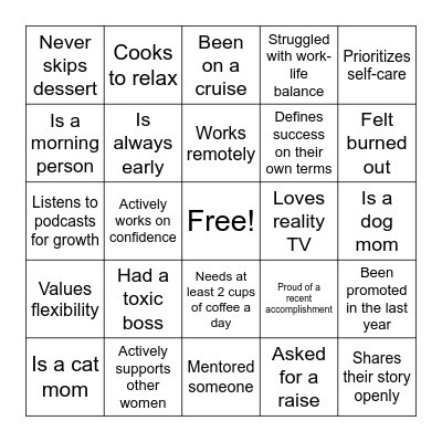 2026 WIL ALUMNAE Bingo Card