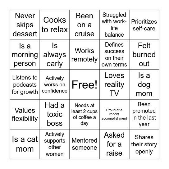 2026 WIL ALUMNAE Bingo Card