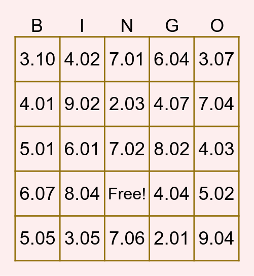 APA Ethical Standards BINGO Card
