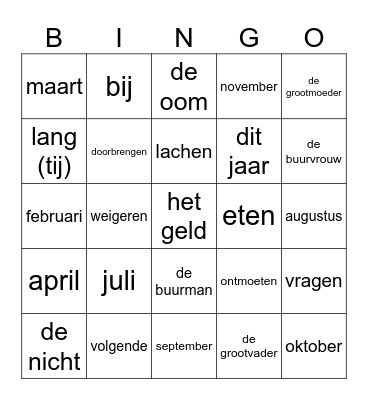 Chapitre 5 Bron A en B Brugklas Bingo Card
