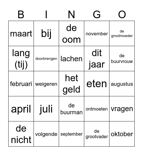 Chapitre 5 Bron A en B Brugklas Bingo Card