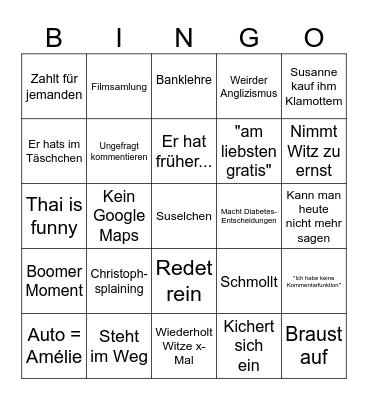 C-Wagon Bingo Card