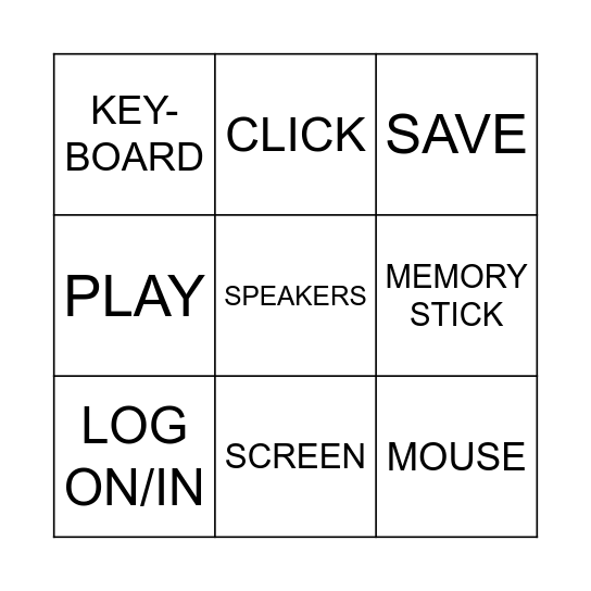 COMPUTERS Bingo Card