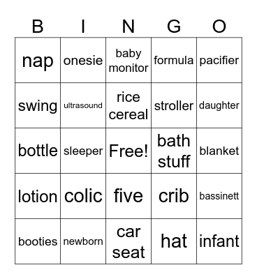 baby, baby Bingo Card