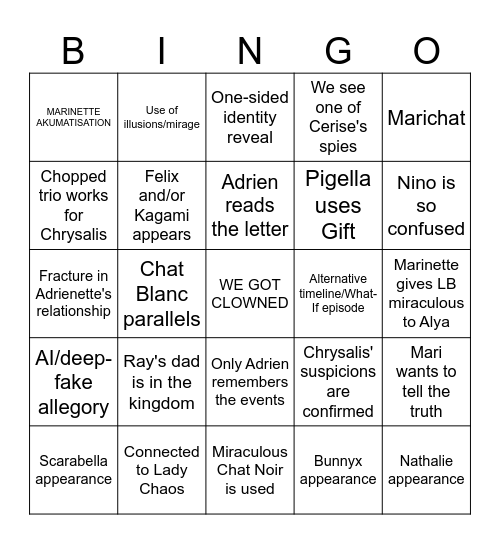 Heartfixer (we're cooked) Bingo Card