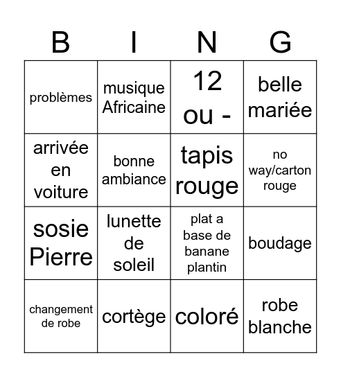 ambiance a l'ivoirienne / 200 / 10k Bingo Card