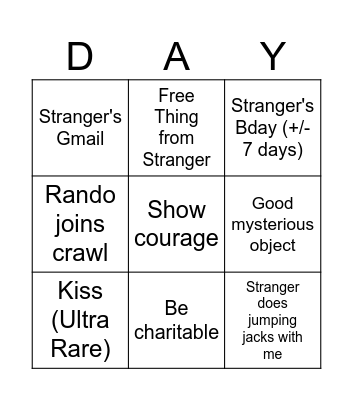 Rare Sheet Bday Pub Crawl Bingo Card