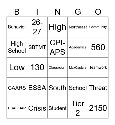 B/MH Spring Bingo Card