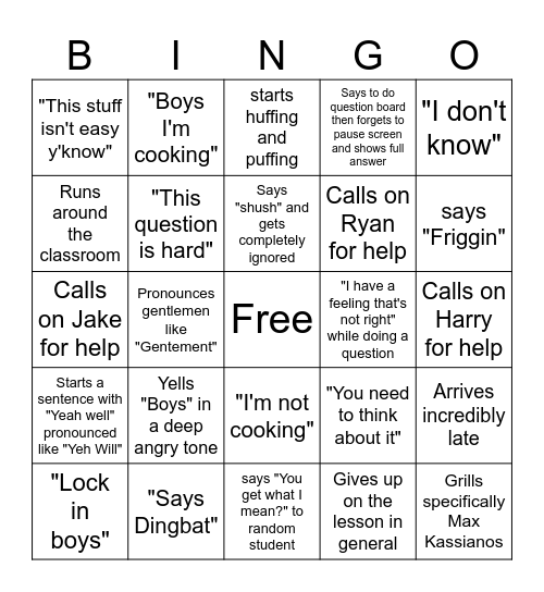 Mr's Atthow Bingo Card