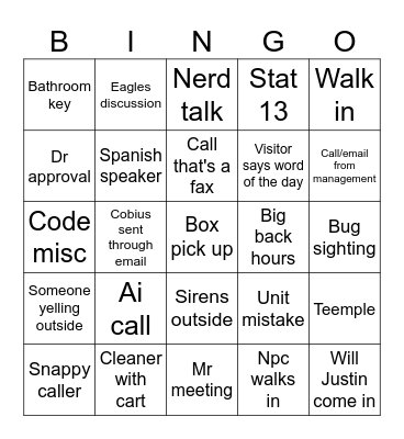 Office Bingo 5 Bingo Card
