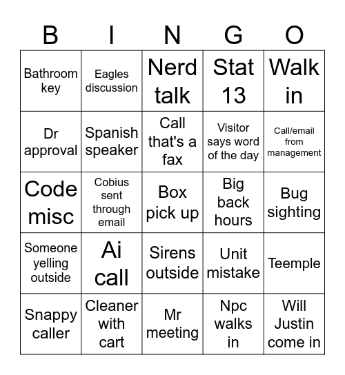 Office Bingo 5 Bingo Card