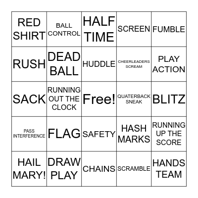 ITEM PROCESSING SUPER BOWL FUN DAY Bingo Card