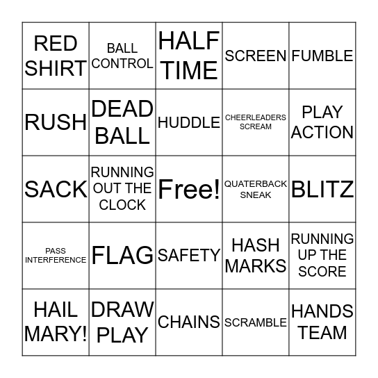 ITEM PROCESSING SUPER BOWL FUN DAY Bingo Card